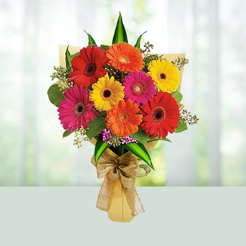 8 Mix gerbera bouqet 